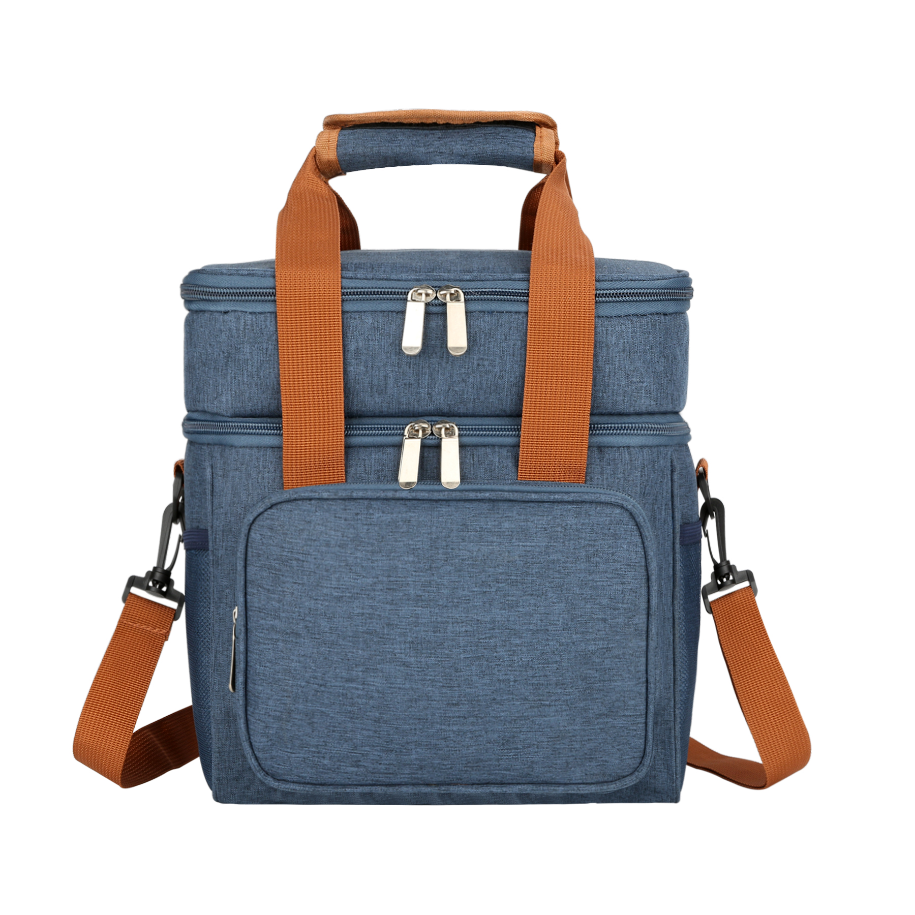 Double Deck Insulated Lunch Bag W/Adjustable Shoulder Strap 5