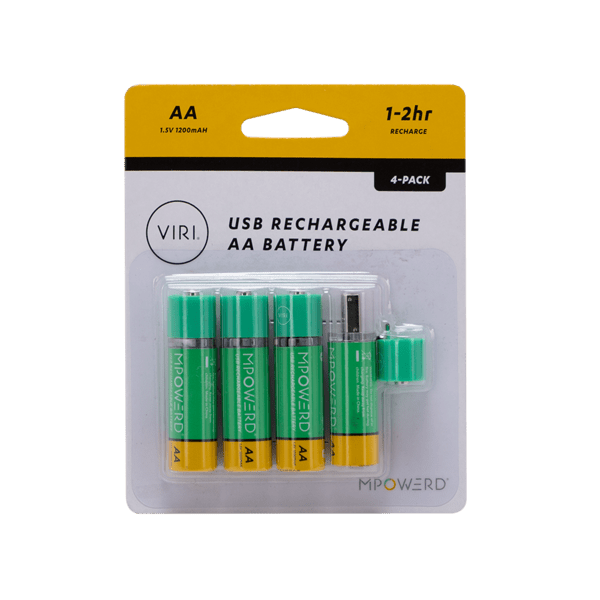 MPOWERD 4 Pack Rechargeable USB Batteries 8