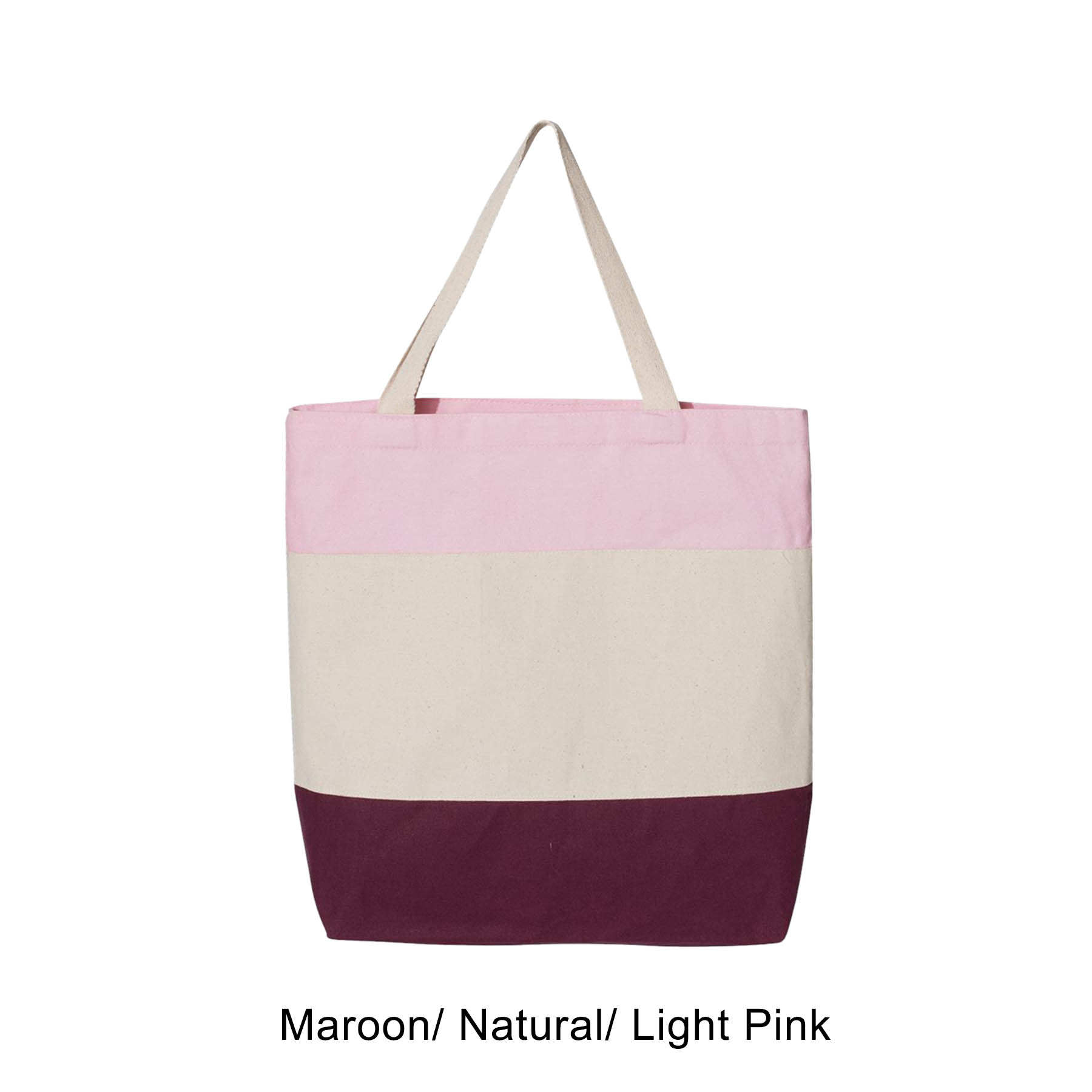 12 oz. 100% Heavy Canvas Webbed Handles Tri-Color Tote Bag 12
