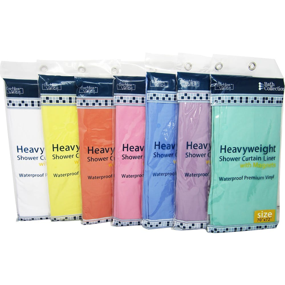 Heavyweight Shower Curtain Liners Assorted 2