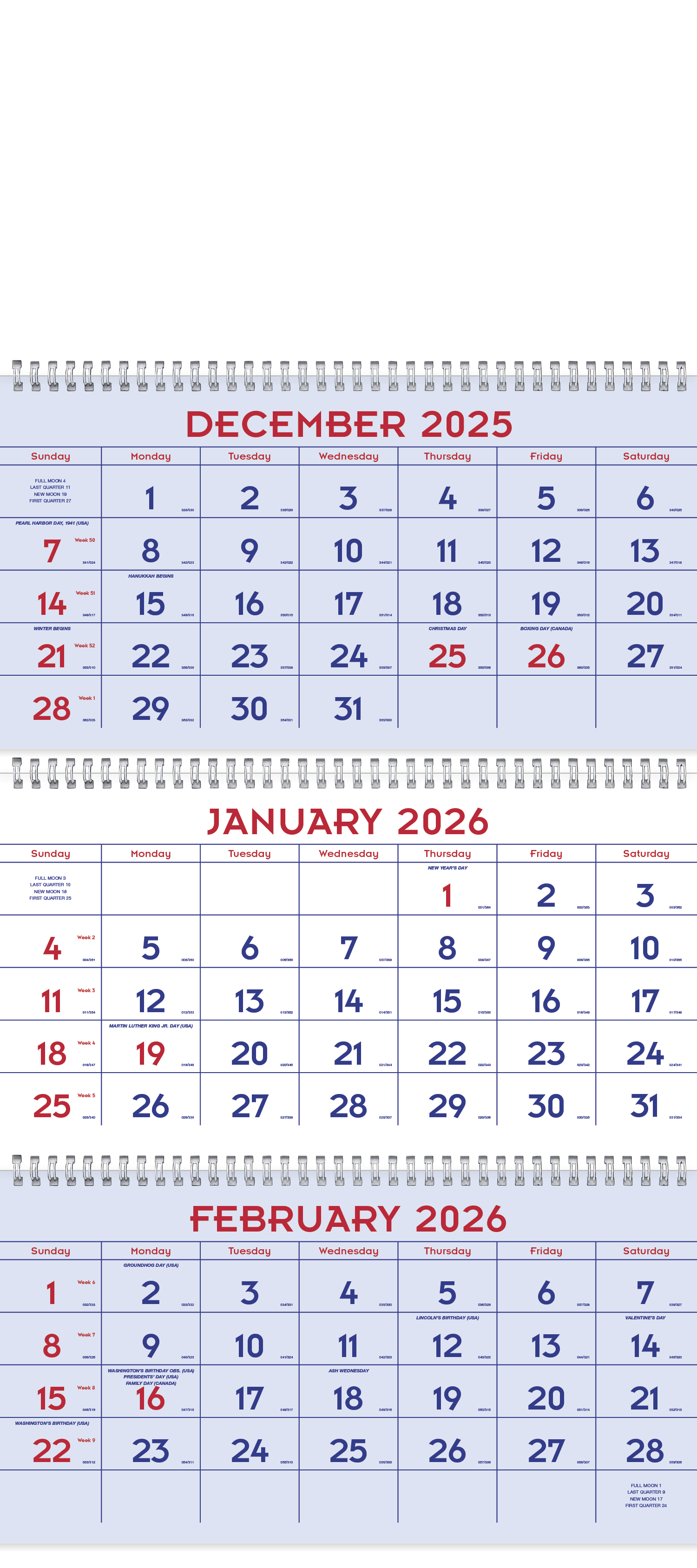 Triumph® Calendars Red & Blue Commercial Planner 6
