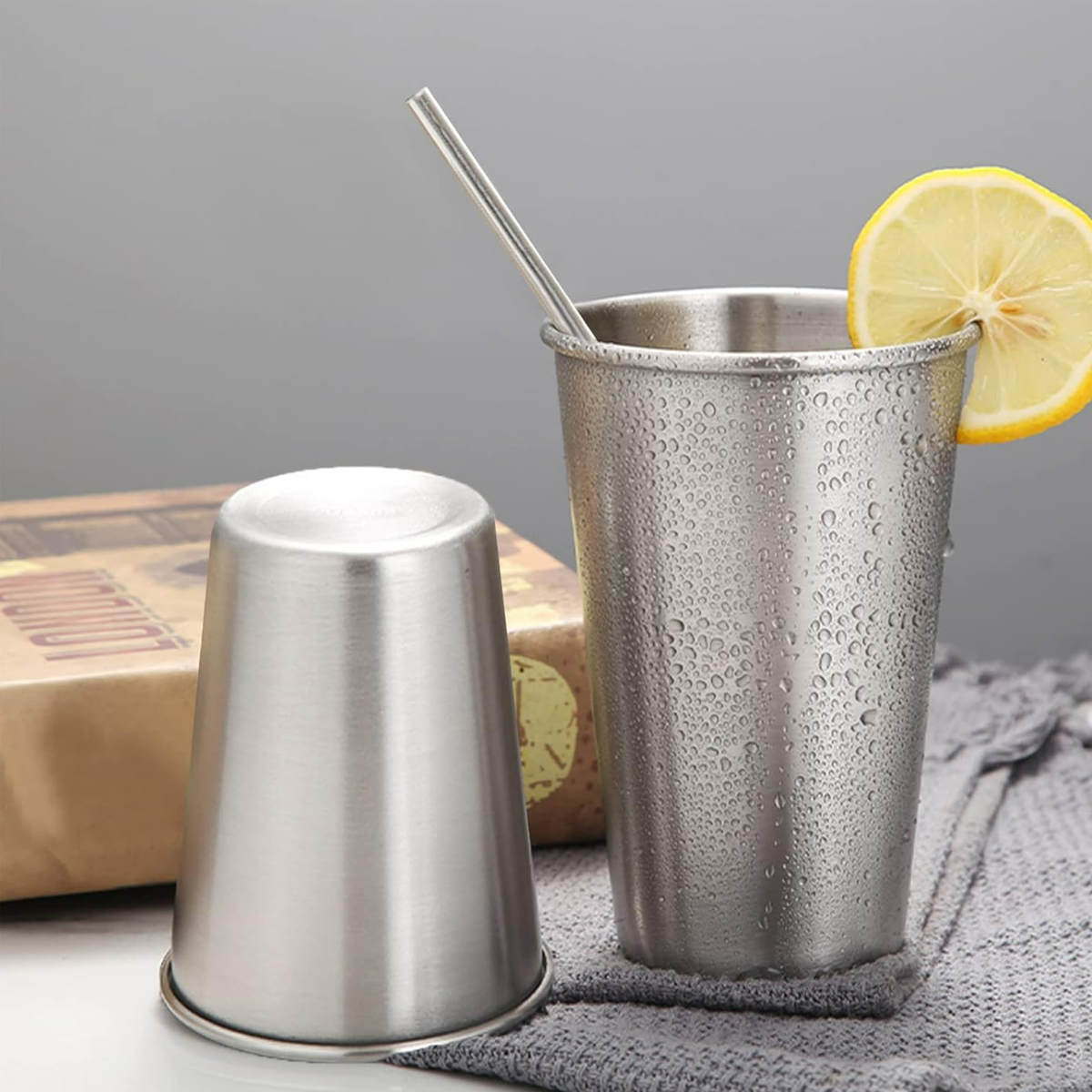 12/17Oz. Stainless Steel Drinking Cup Beer Tumblers 4