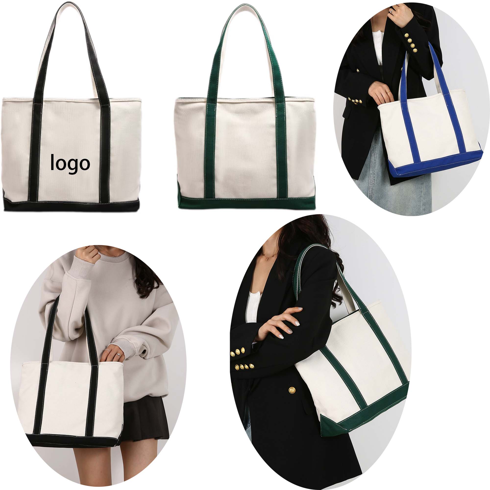 Portable Travel Shoulder Canvas Bag, custom tote bag with logo imprint 3