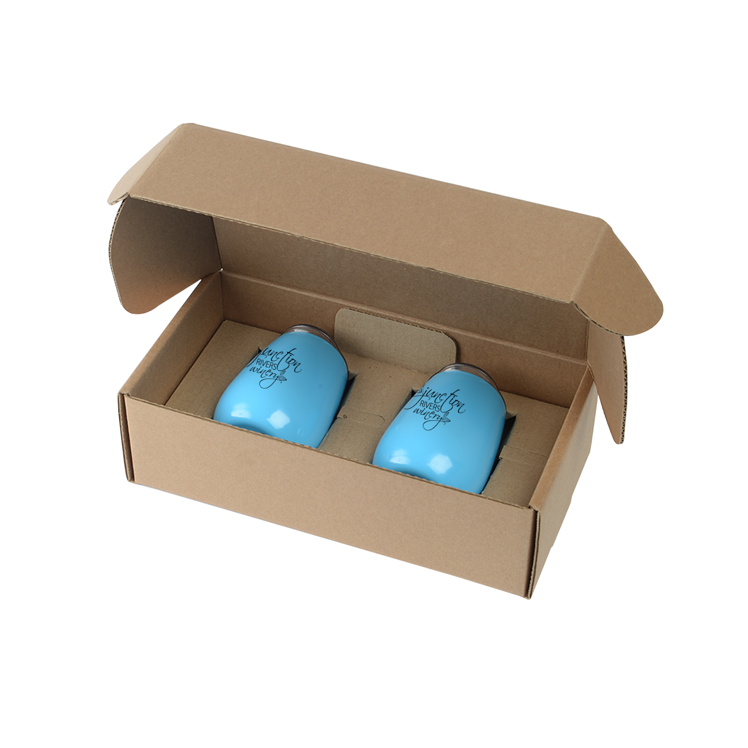 Stainless Steel Stemless Wine Glasses Gift Box Set 6