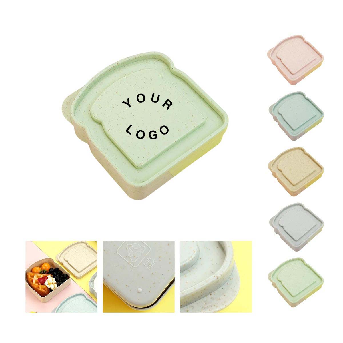Durable PP Lunch Box with Fun Bread Shape 3