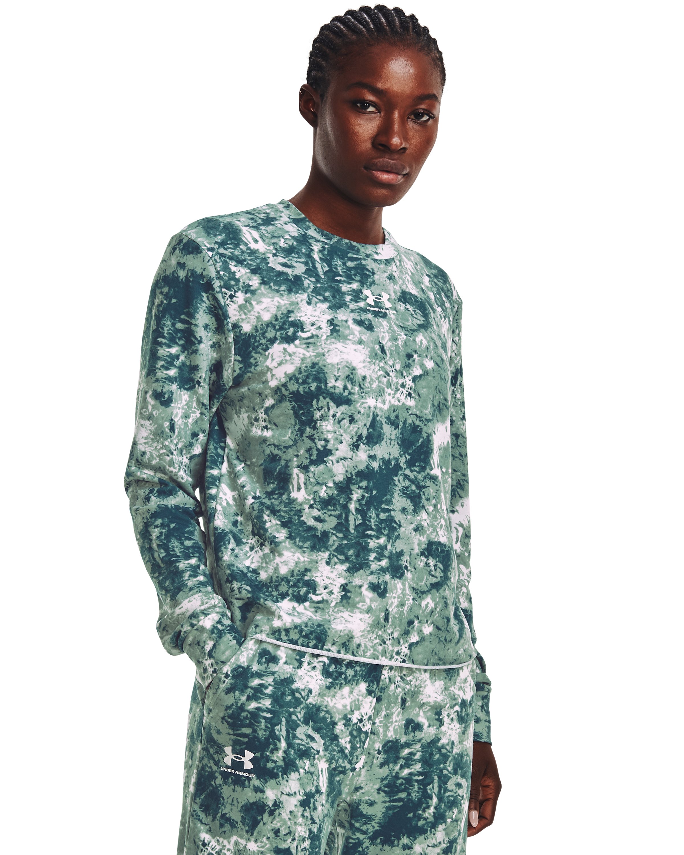 Women's UA Rival Terry Printed Crew  3