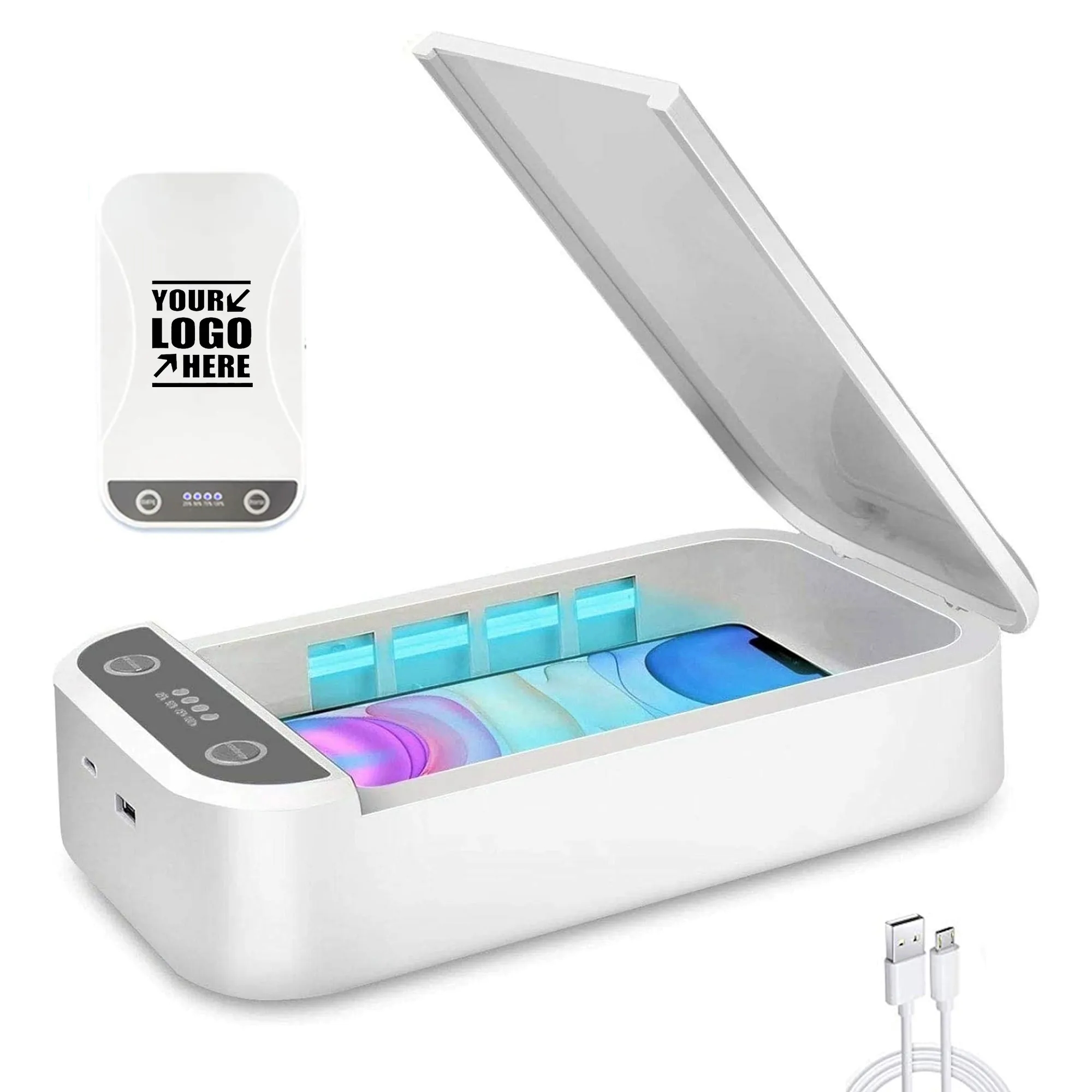 UV Light Phone Sanitizer Cleaner Case w/USB Wireless Chargin 1