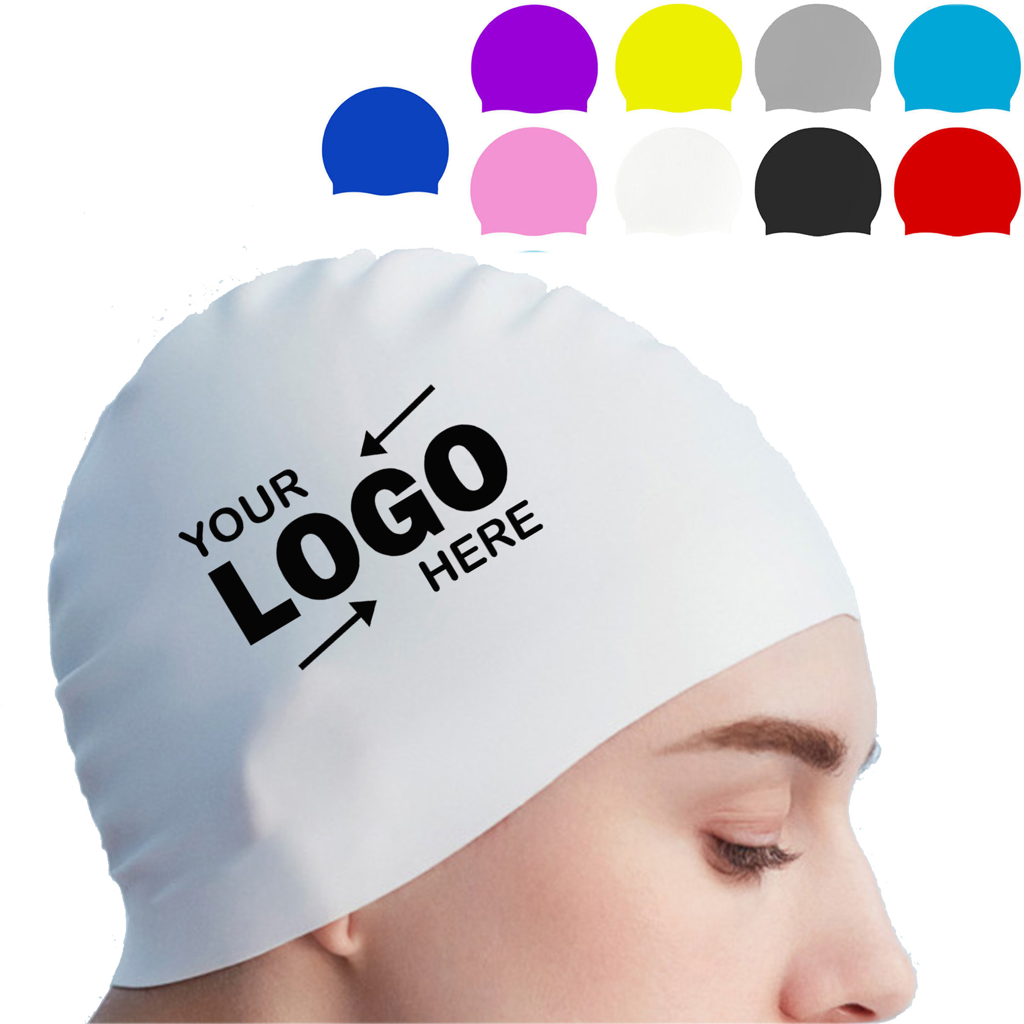 MOQ 50 Colorful Silicone Swimming Cap 2