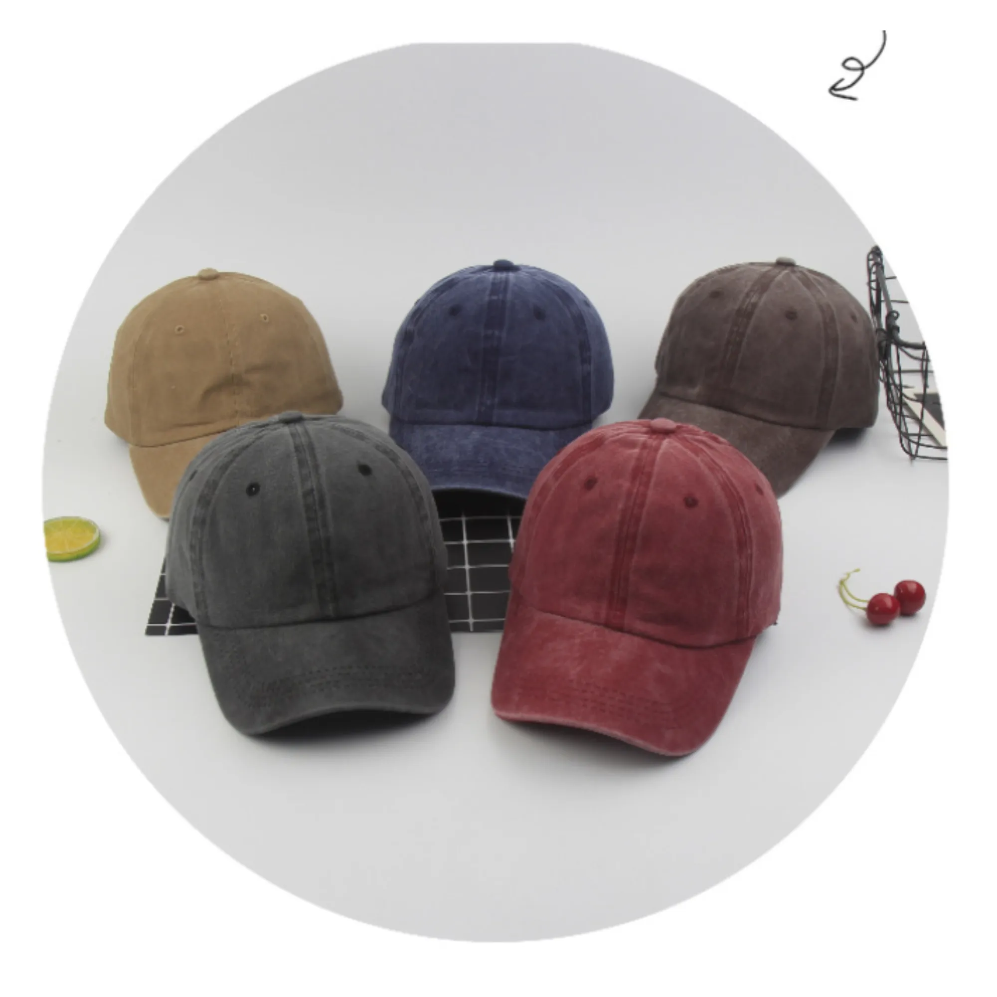 Colorful Distressed Custom - Logo Baseball Caps 2
