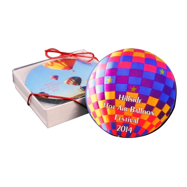 Ultra Vivid Recycled Wood Coaster Set of 2 5