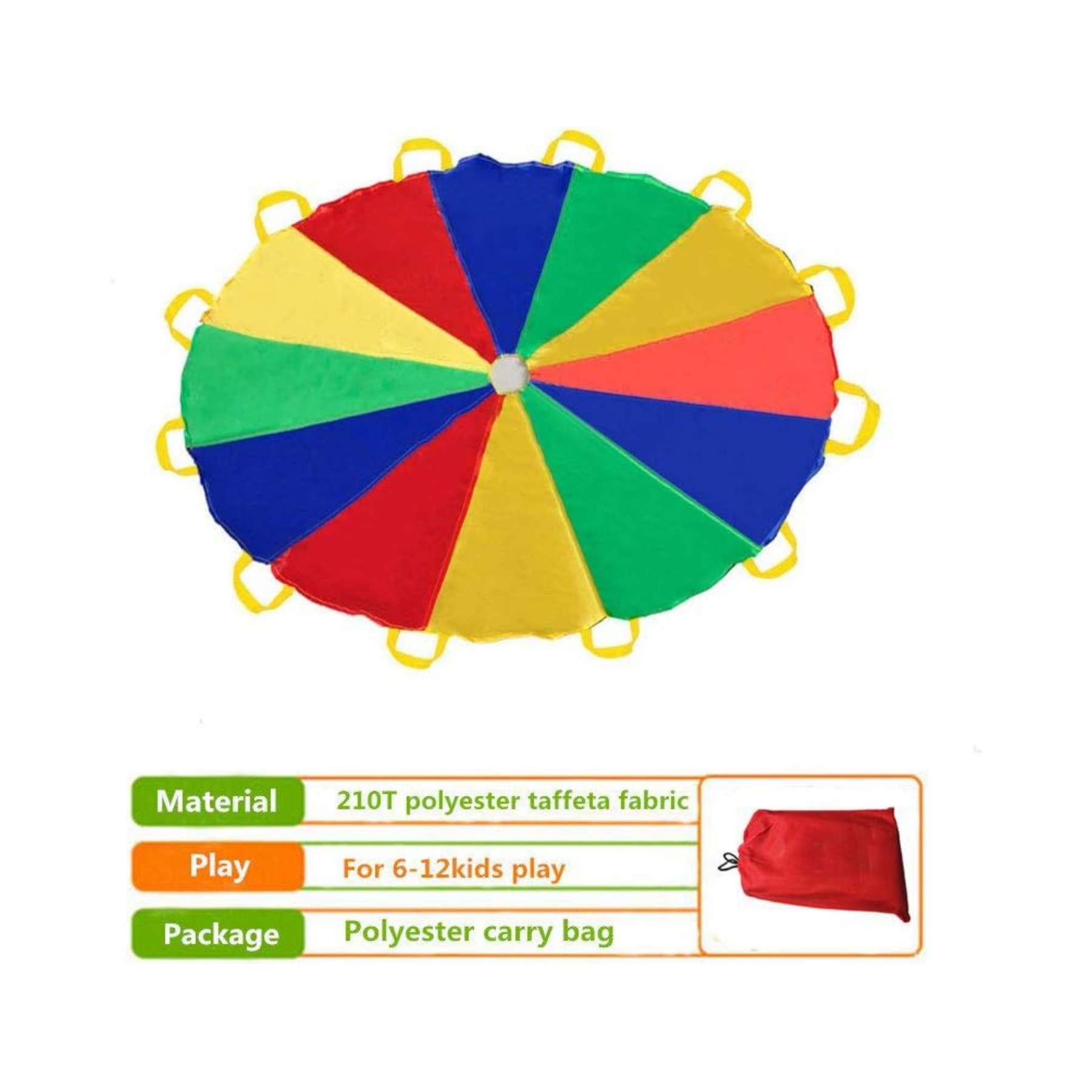 Parachute 8 Feet for Kids with 9 Handles 2