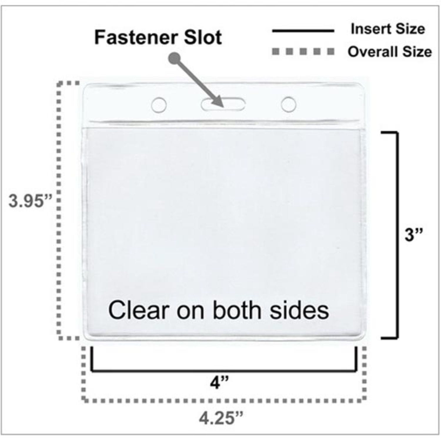 3x4 inch Horizontal Badge Holder 2