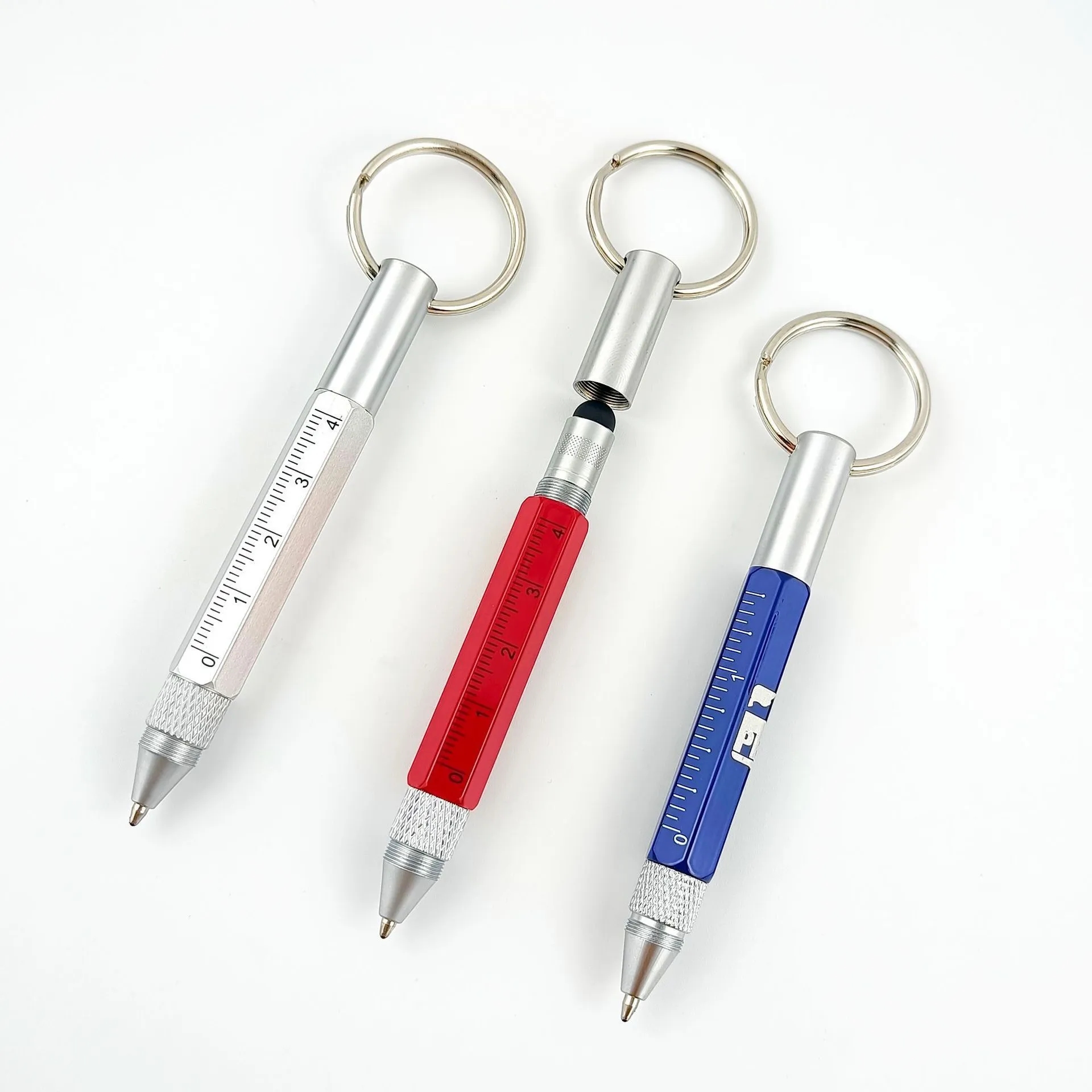 Multi functional 6 in 1 tool pen, metal ballpoint pen 5