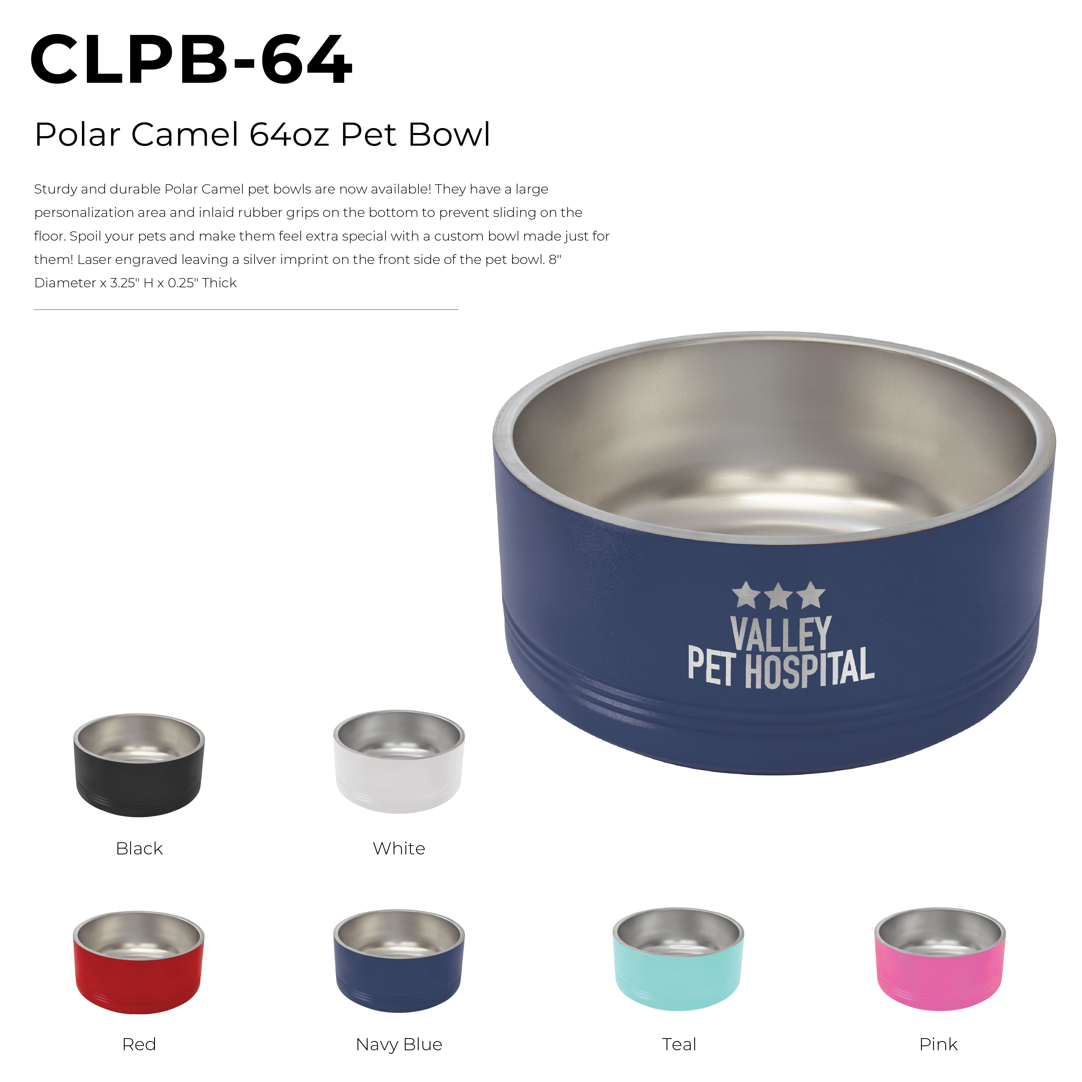 Polar Camel 64oz Pet Bowl 6