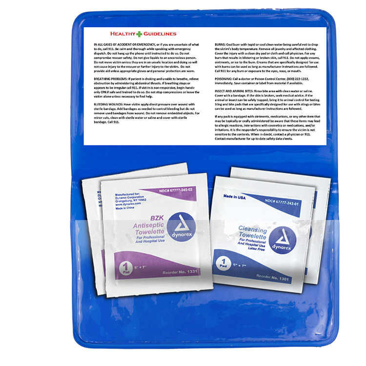 "Crescent" Antiseptic & Disinfectant Wipes Pack In Translucent Vinyl pouch 15