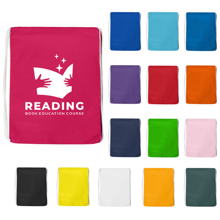 Colored Cotton Sports Pack, custom drawstring bag with logo imprint 43