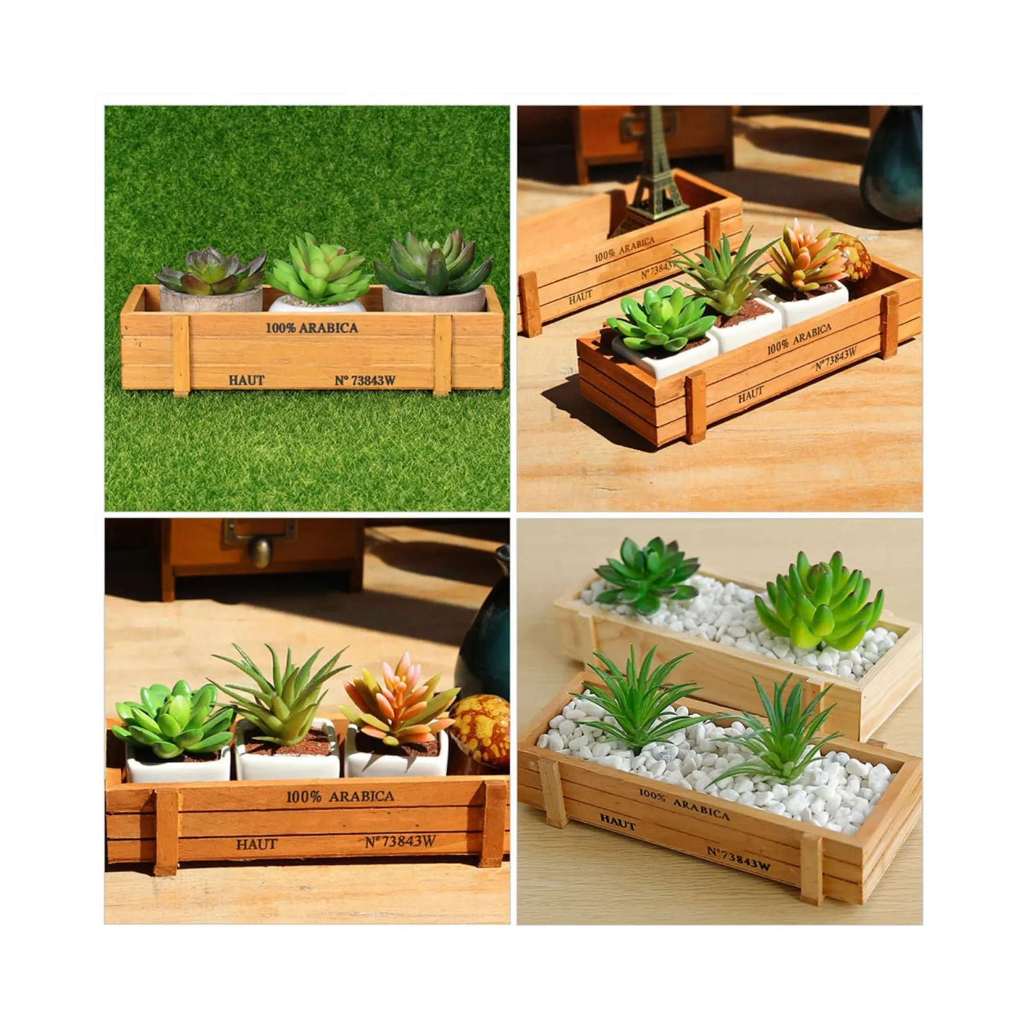 Wooden Rectangular Flower Pots 3