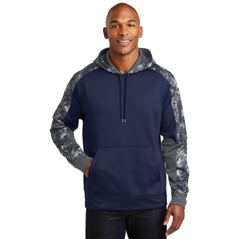 Sport-Tek Sport-Wick Mineral Freeze Fleece Colorblock Hooded Pullover., custom hoodie or sweatshirt with logo imprint 6