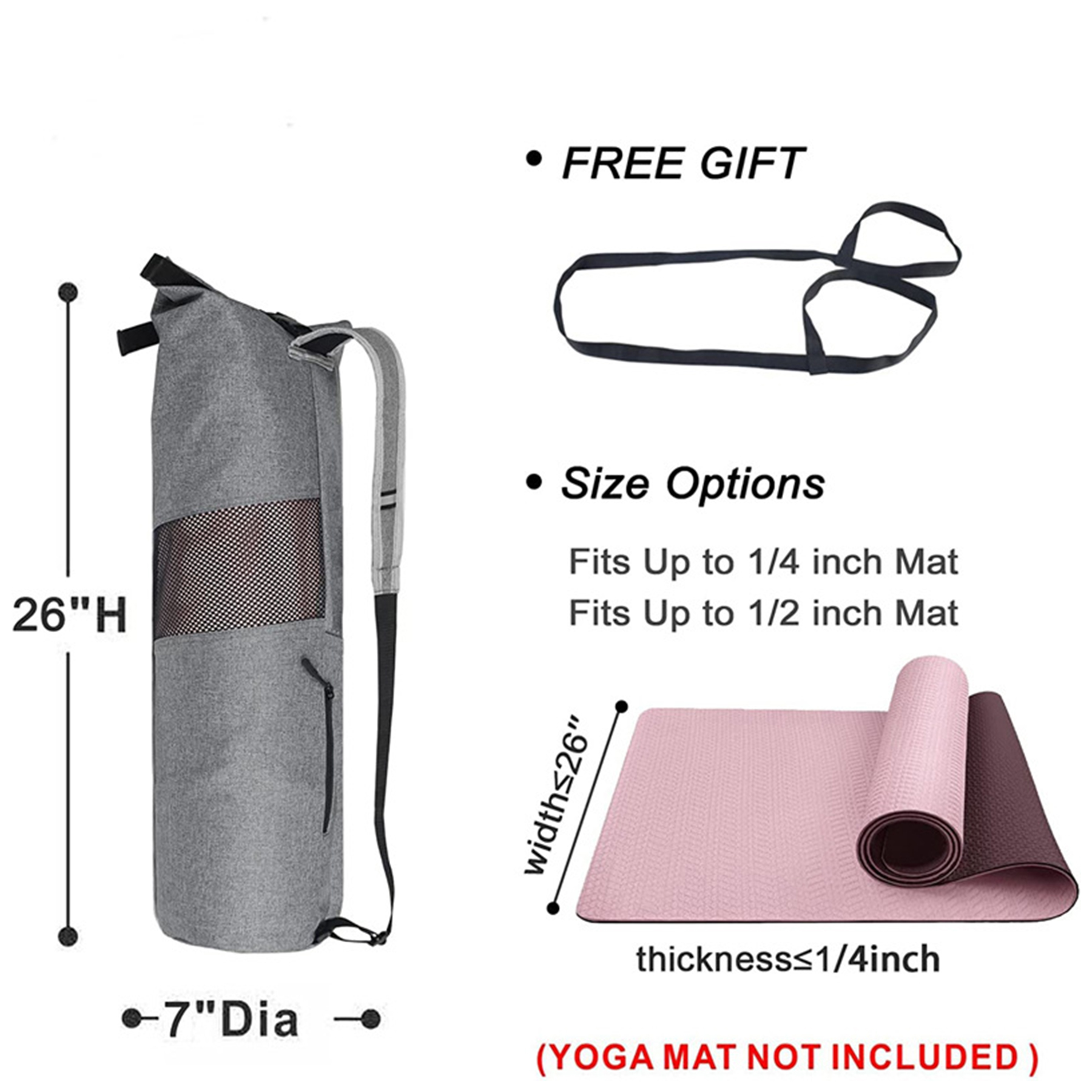 Oxford Multifunctional fitness yoga mat storage bag 5