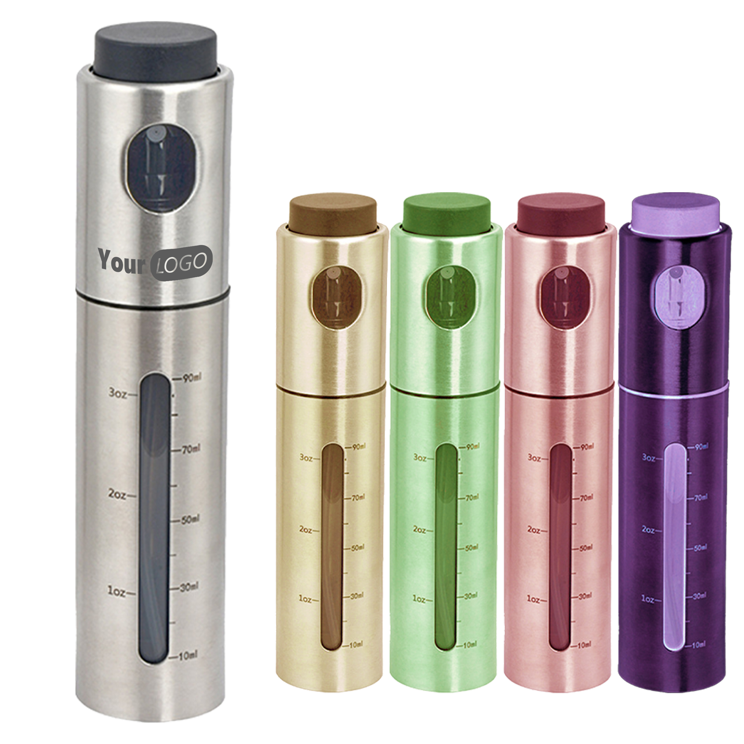 Stainless Steel Transparent Press Without Hanging Oil Spray Bottle 6