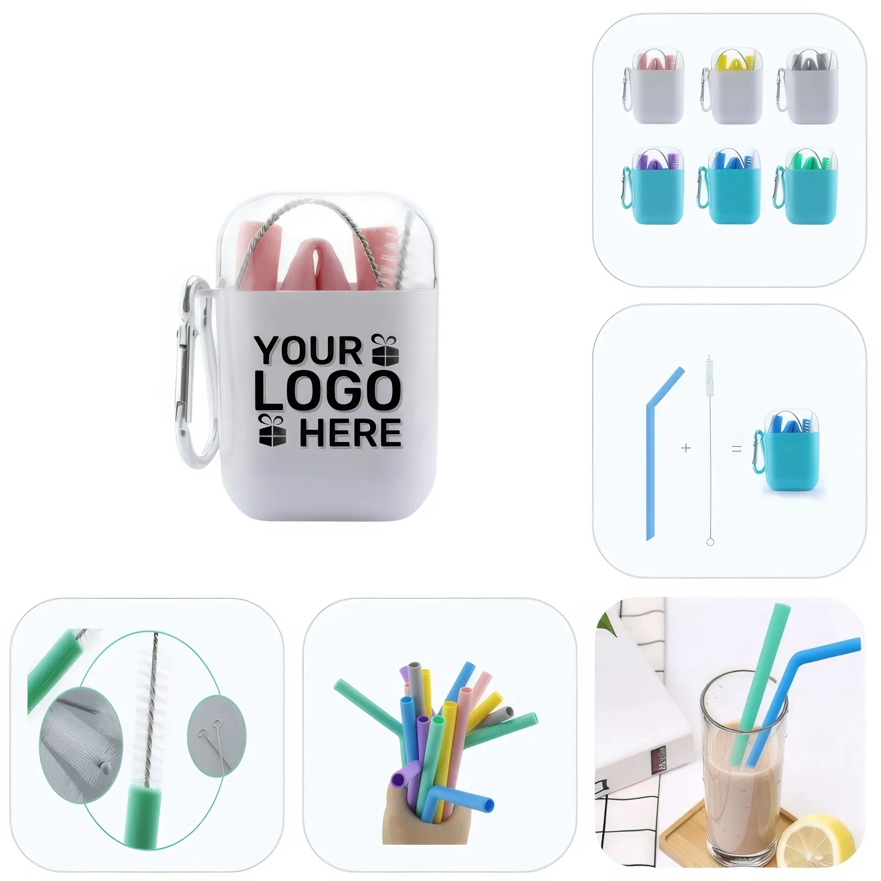 Collapsible Silicone Straw Travel Bottle 2