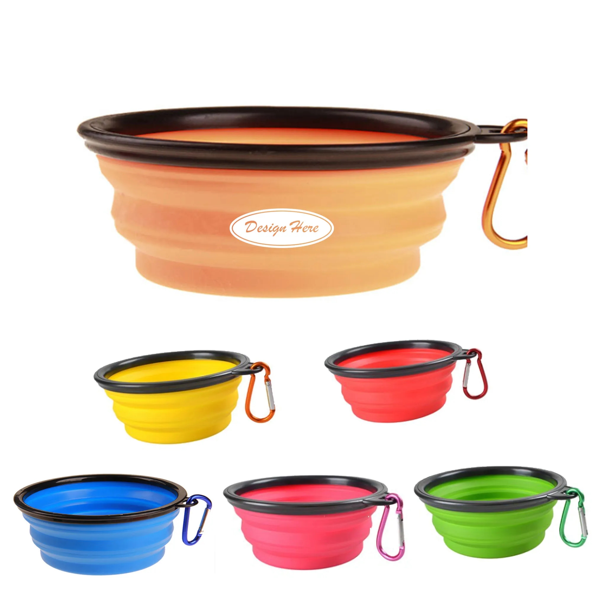 Portable Pet Folding Bowl With Key Chain