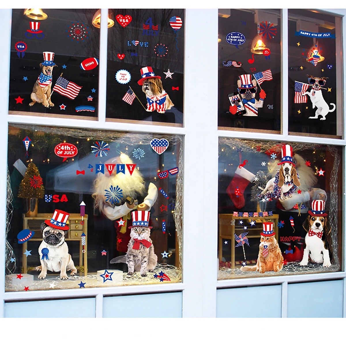 4th of July Window Clings Stickers - for Independence Day 4