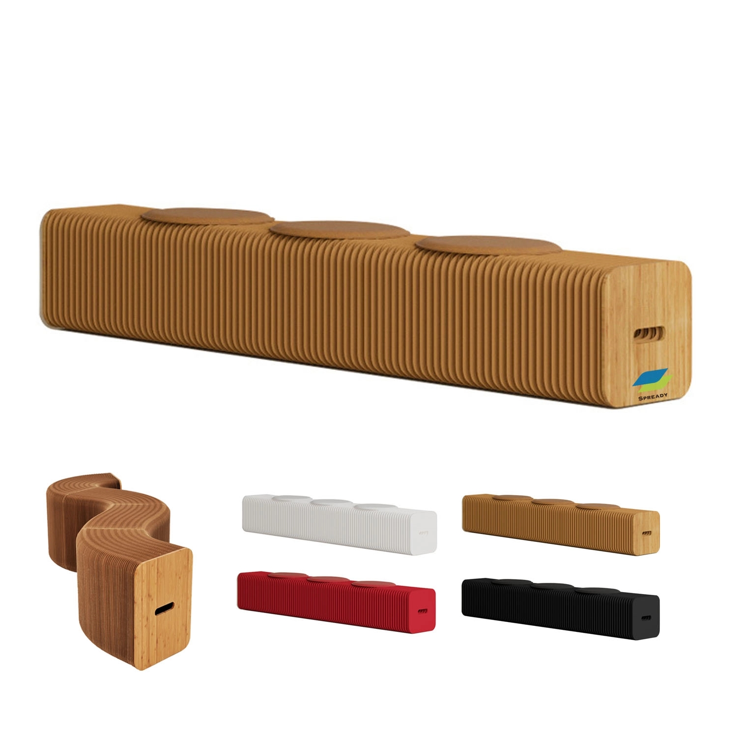 Modern Design Accordin Folding Kraft Paper Bench 3