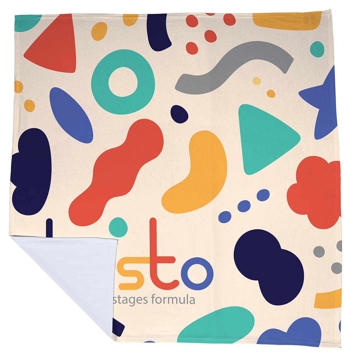 Cotton Feel Swaddle Blanket 42" x 42" 200GSM Poly/Spandex - Full Color 4