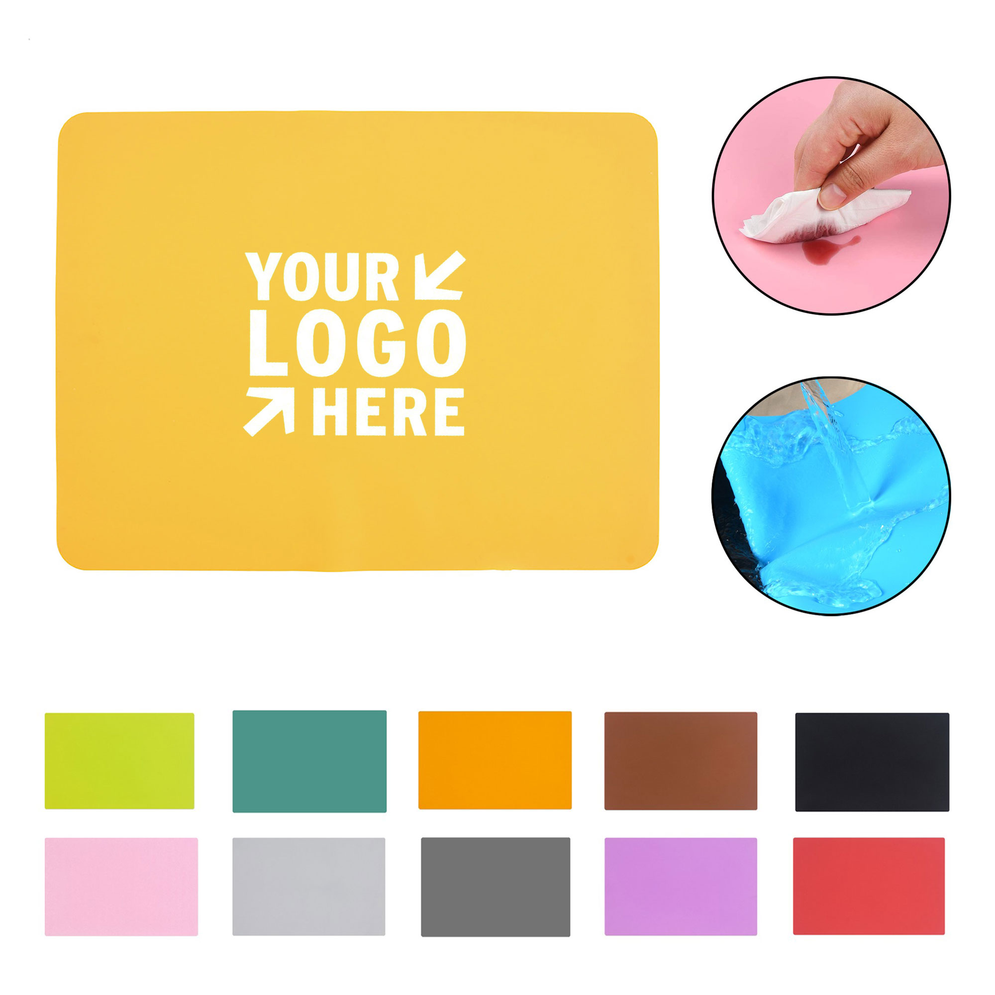 Square Silicone Placemat Kitchen Countermat 12