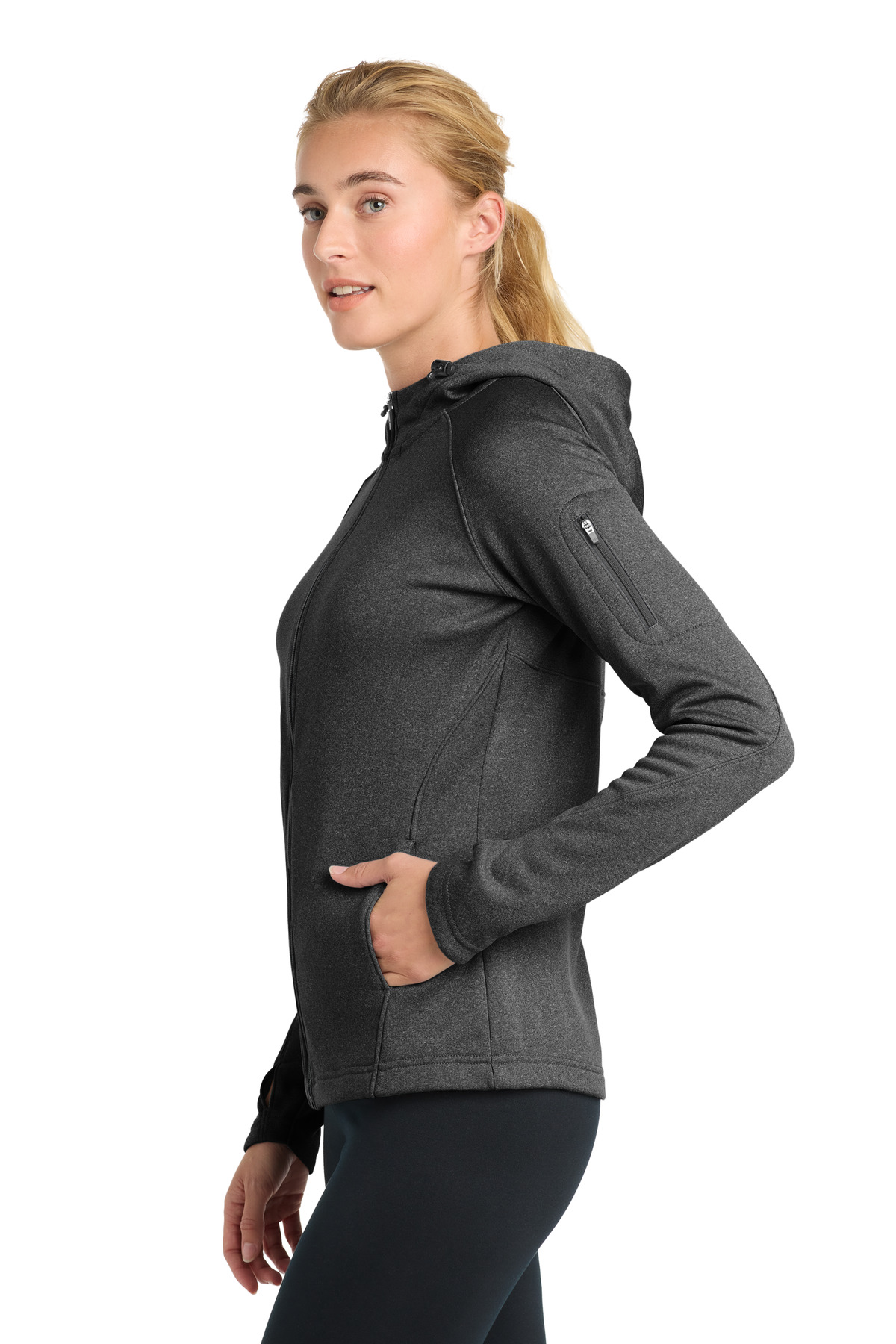 Sport-Tek® Ladies Tech Fleece Full-Zip Hooded Jacket 4