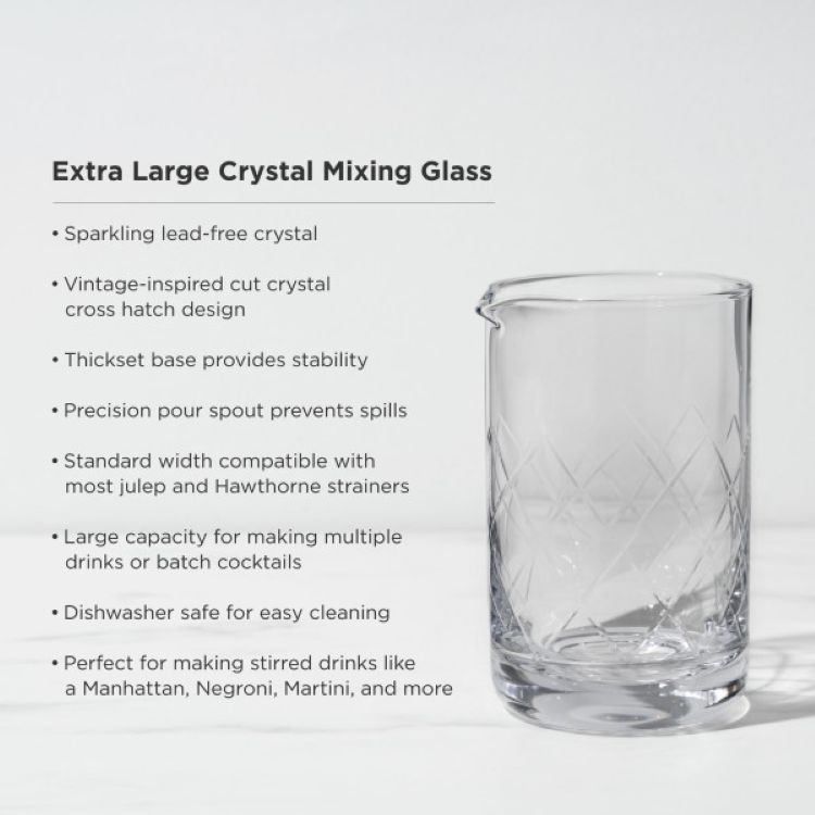 Viski® Large Cut-Crystal Mixing Glass 6