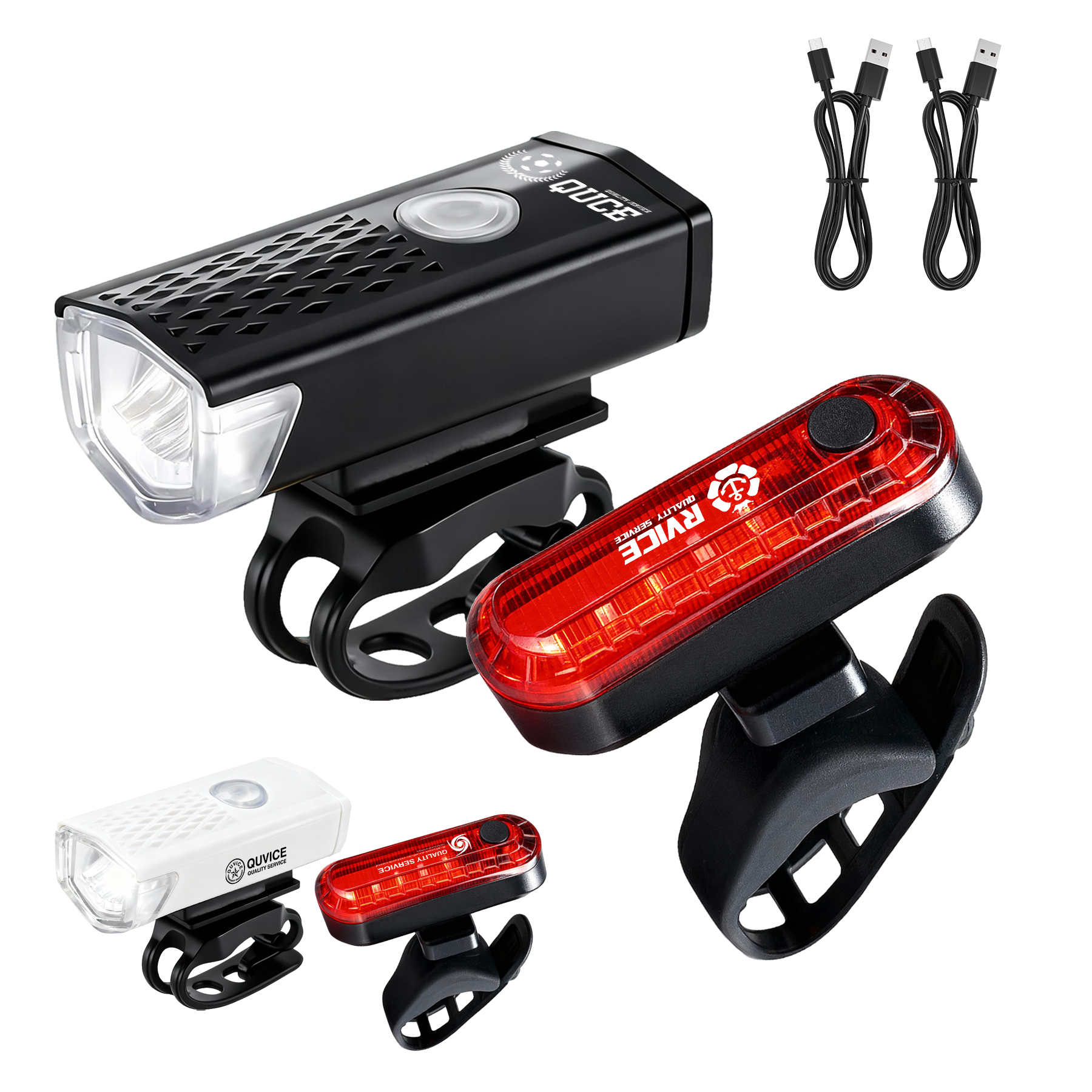 USB-Rechargeable LED Bike Headlight And Taillight Set 1
