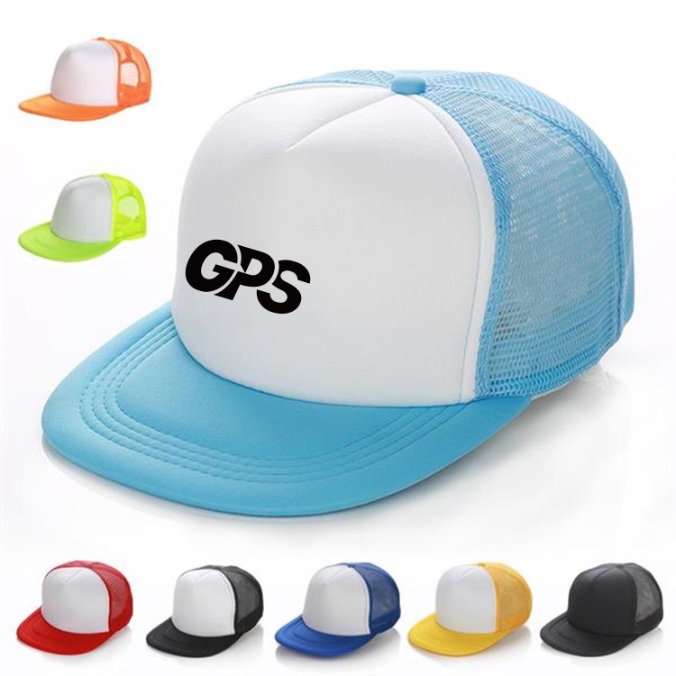 Flat Bill Mesh Back Trucker Cap