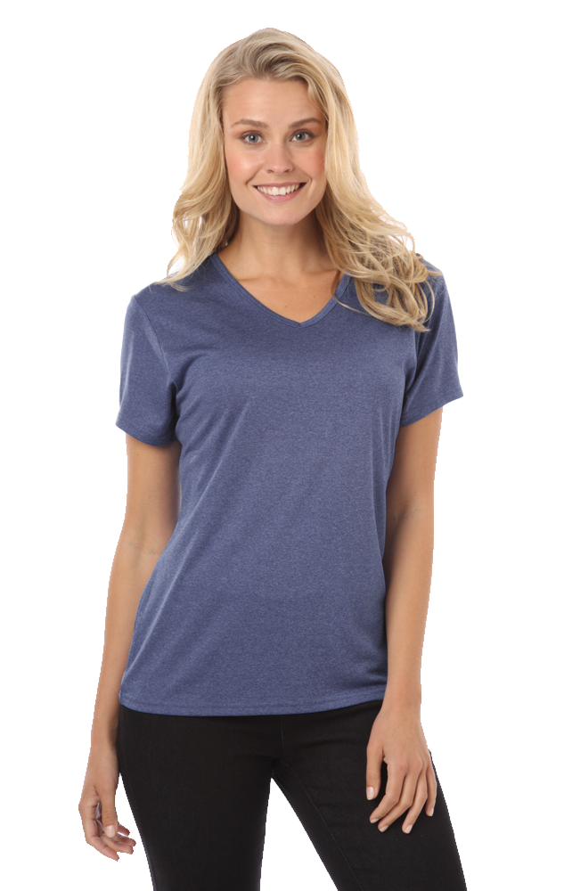 Ladies' Heathered V-Neck Tee 1