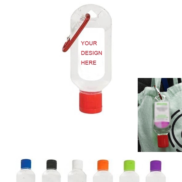 Customized Hand Sanitizer Bottle w/ Carabiner - 2 oz 1