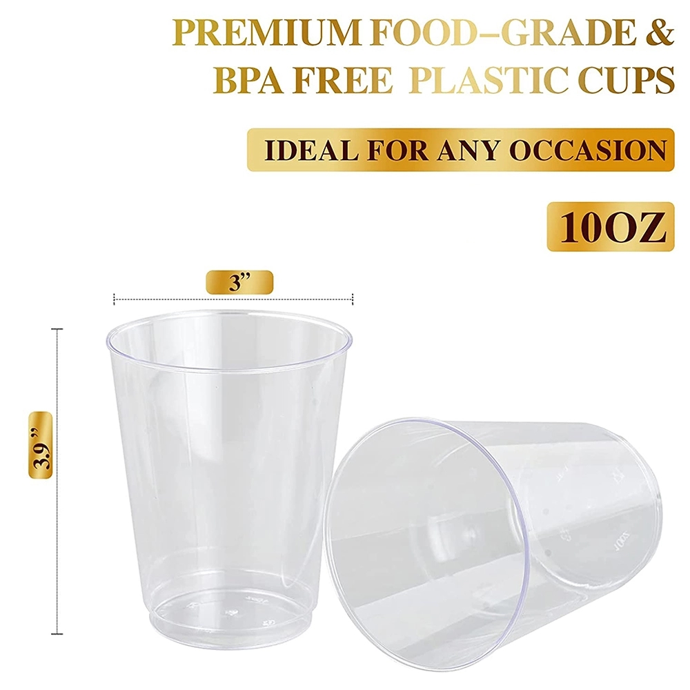 10Oz Cylinder Clear Hard Plastic Cups 4