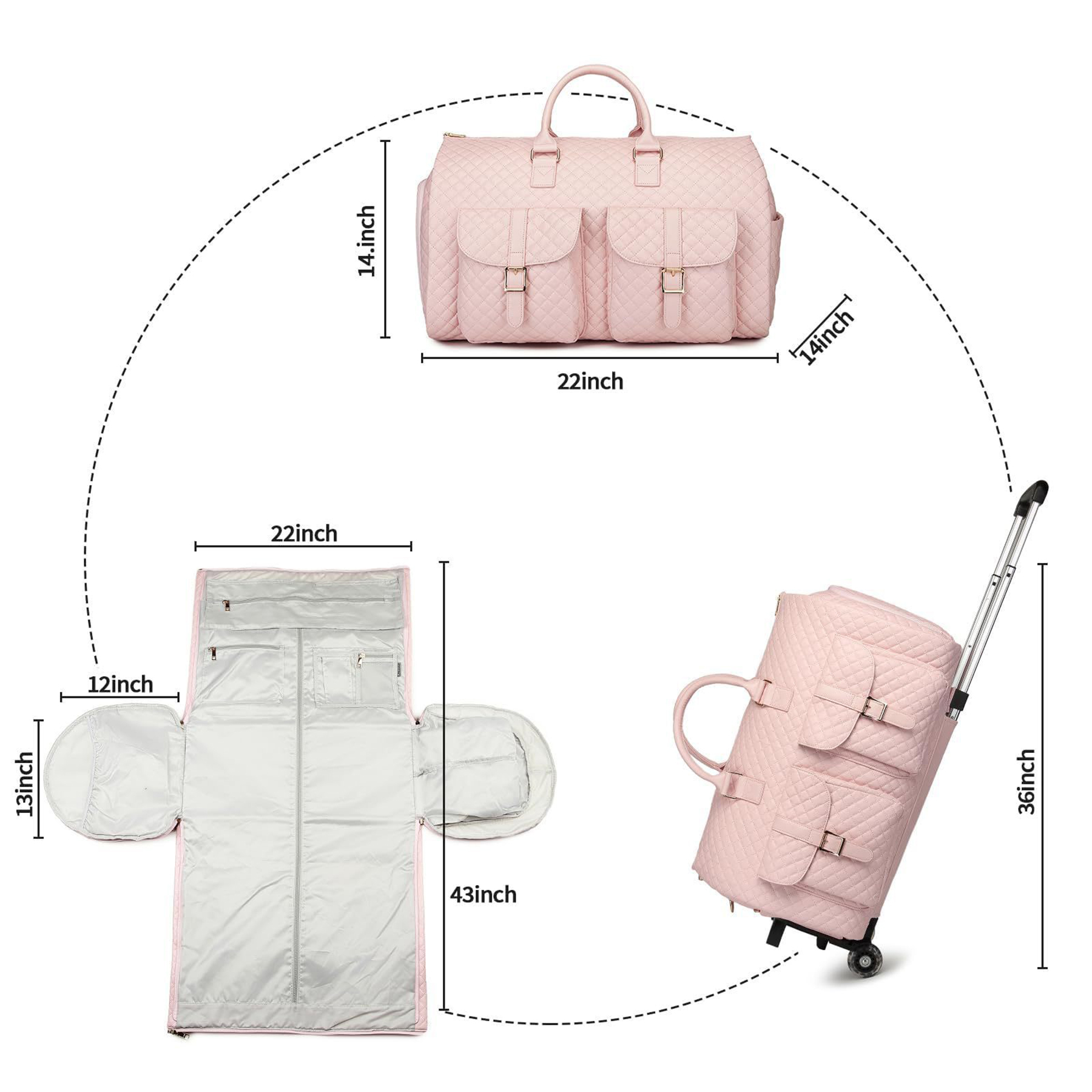 Rolling Garment Bag with Wheels 2
