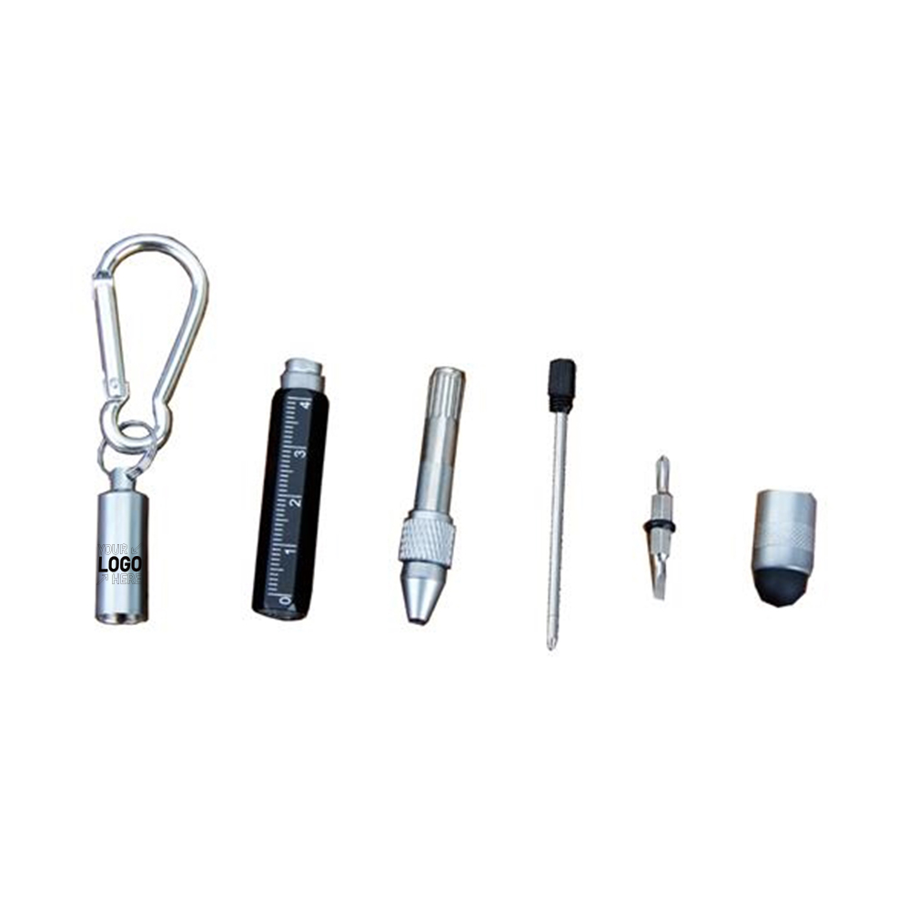 6 In 1 Metal Tool Pen With Carabiner 2