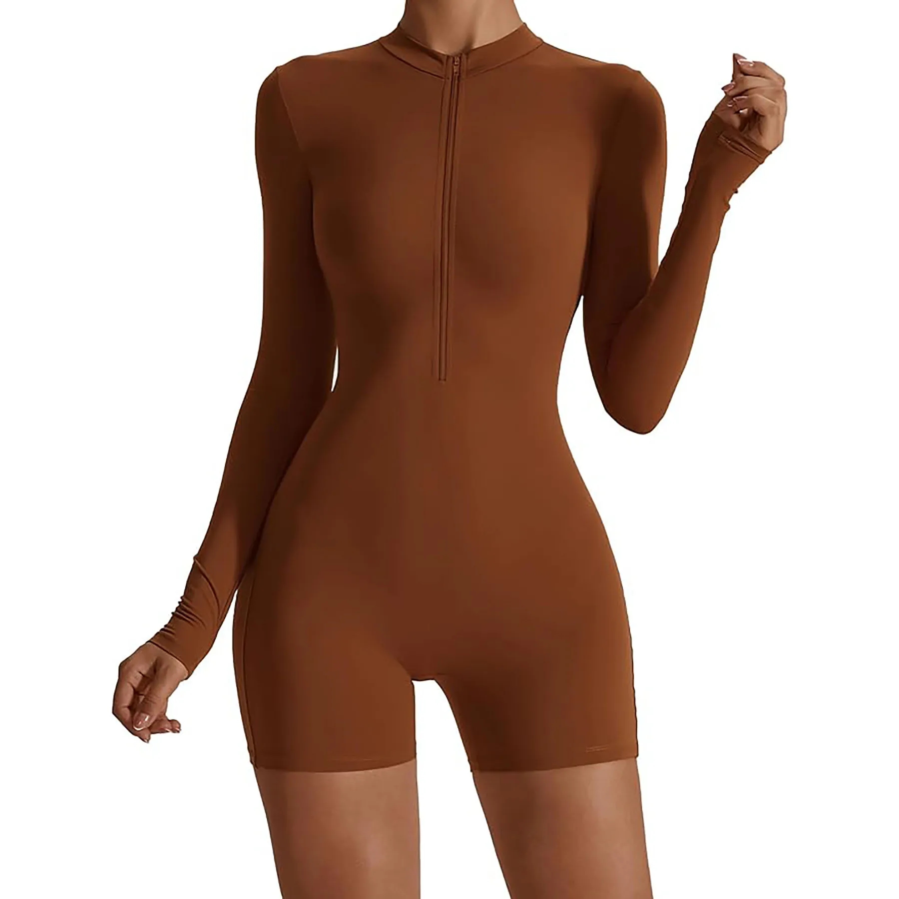 Zip Up Long Sleeve Jumpsuit 1