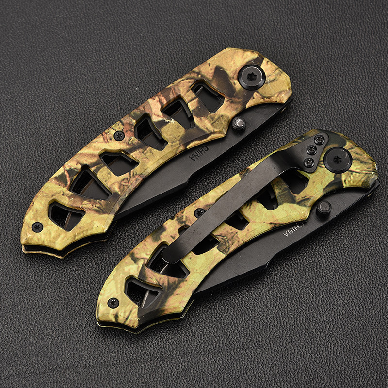 Camouflage Stainless Steel Folding Pocket Knife 1