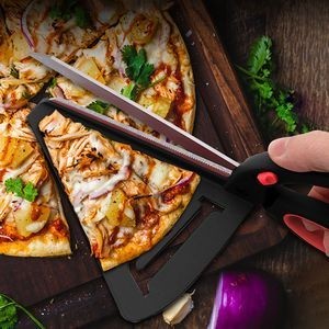 Pizza Cutter Scissors With Side Spatula And Ergonomic Handle 18