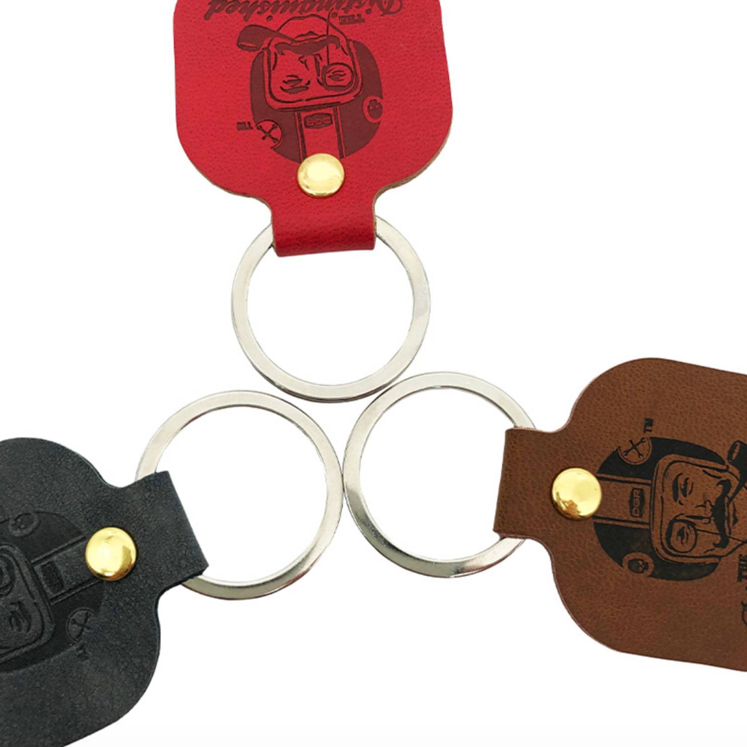 PU Leather Square Keychain 4