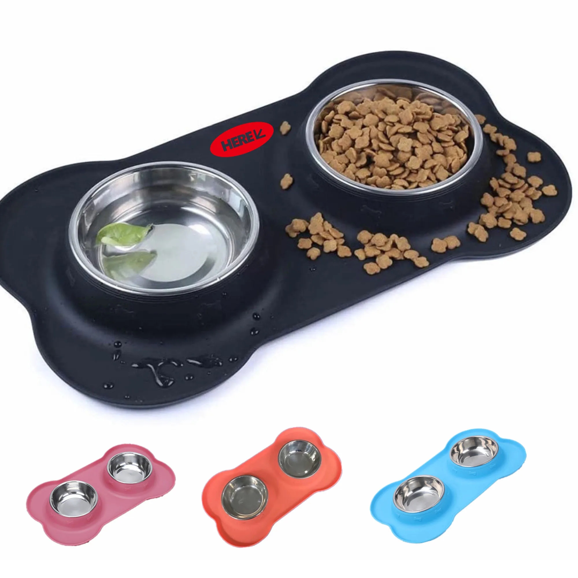Double Stainless Steel Dog Bowl 2