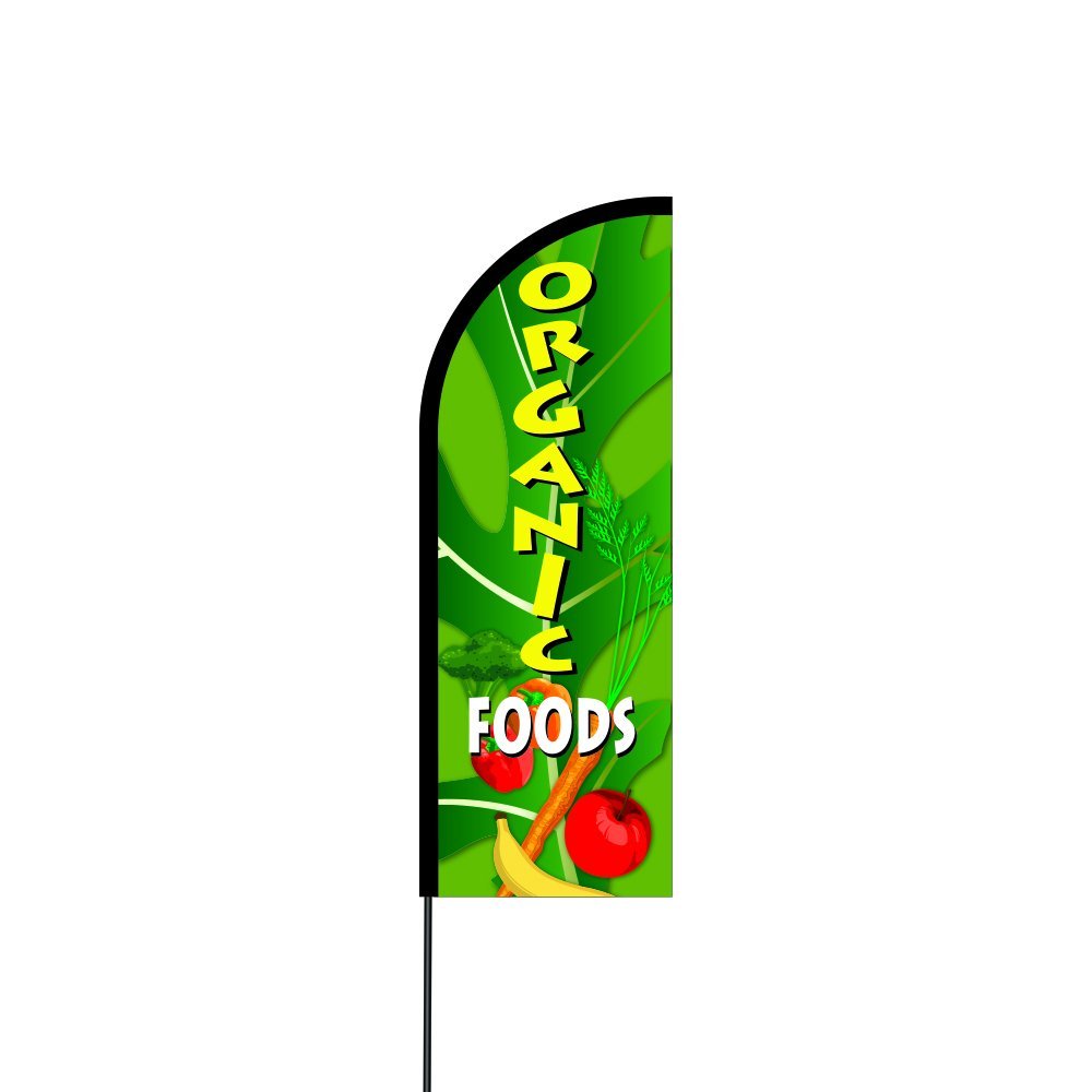 Organic Foods Flag Kit 14' Feet Feather Flag Sign Outdoor Banner 2