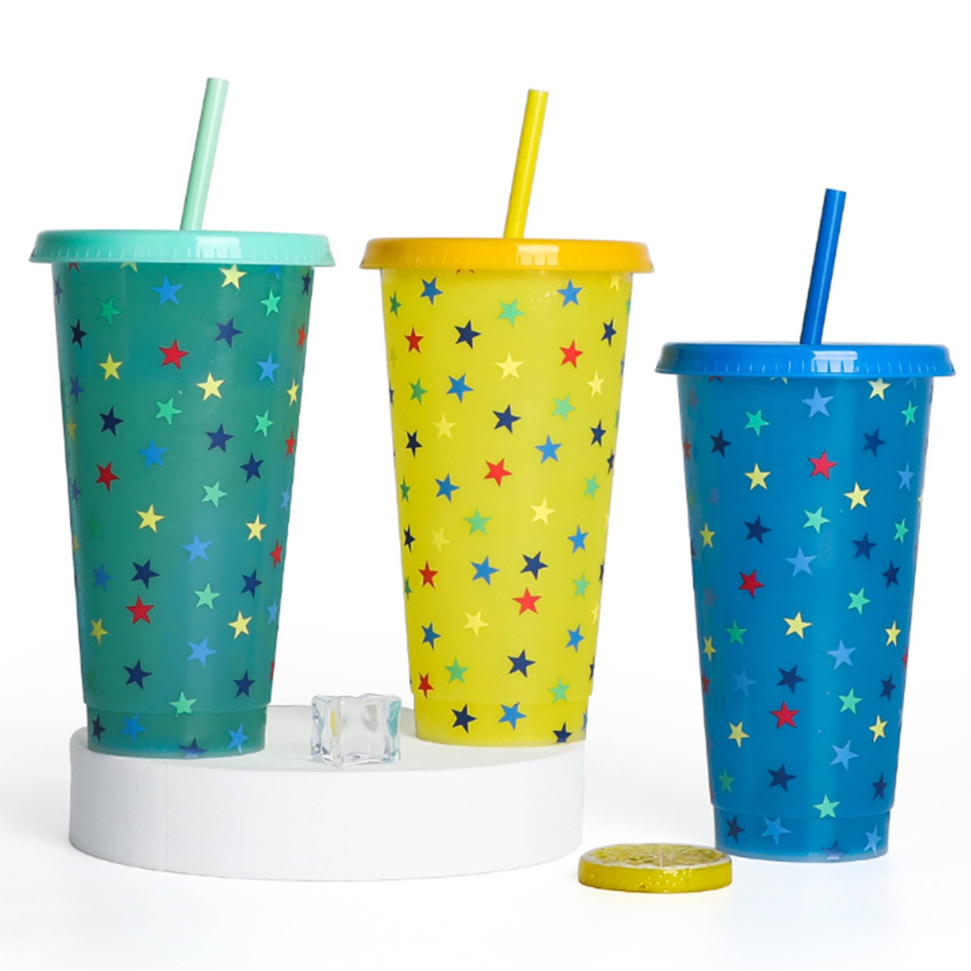 Color Changing Stadium Cup w/Straw & Lid 4