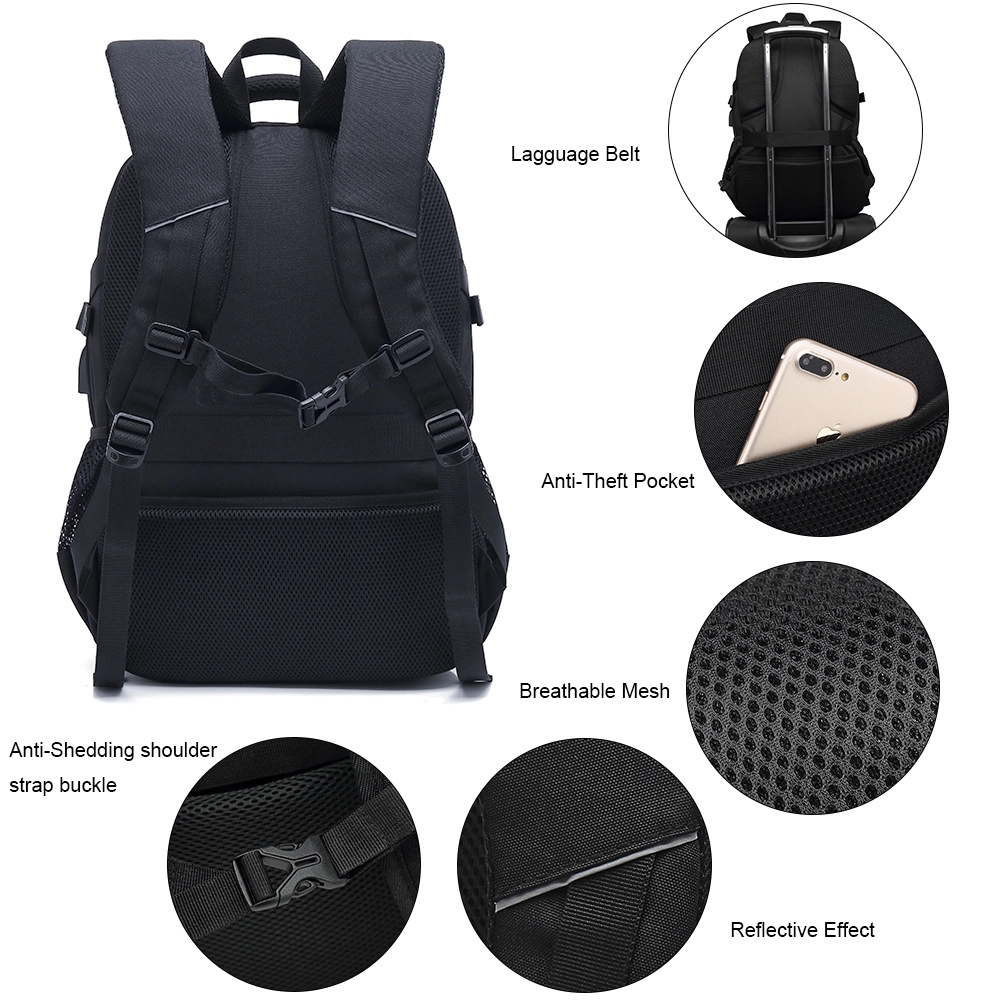 Outdoor Business Travel Backpacks with USB Charging Port 2