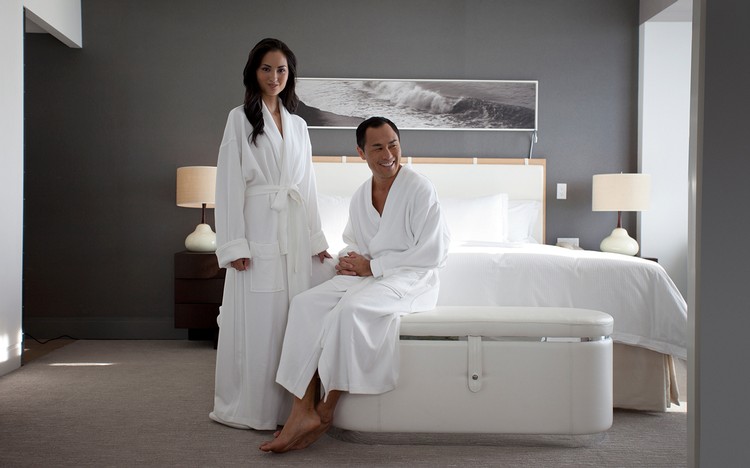 Shawl Collar Knit Diamond Bathrobe 2