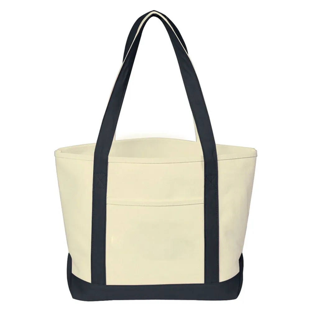 Canvas Tote Bag Bulk with Outer Pocket, custom tote bag with logo imprint 8