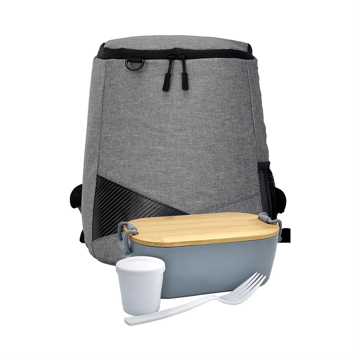 Bamboo Lunch Box Backpack Set 4